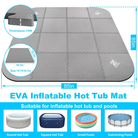 ZOMOFEW interlocking foam tiles enable easy setup and full coverage under inflatables