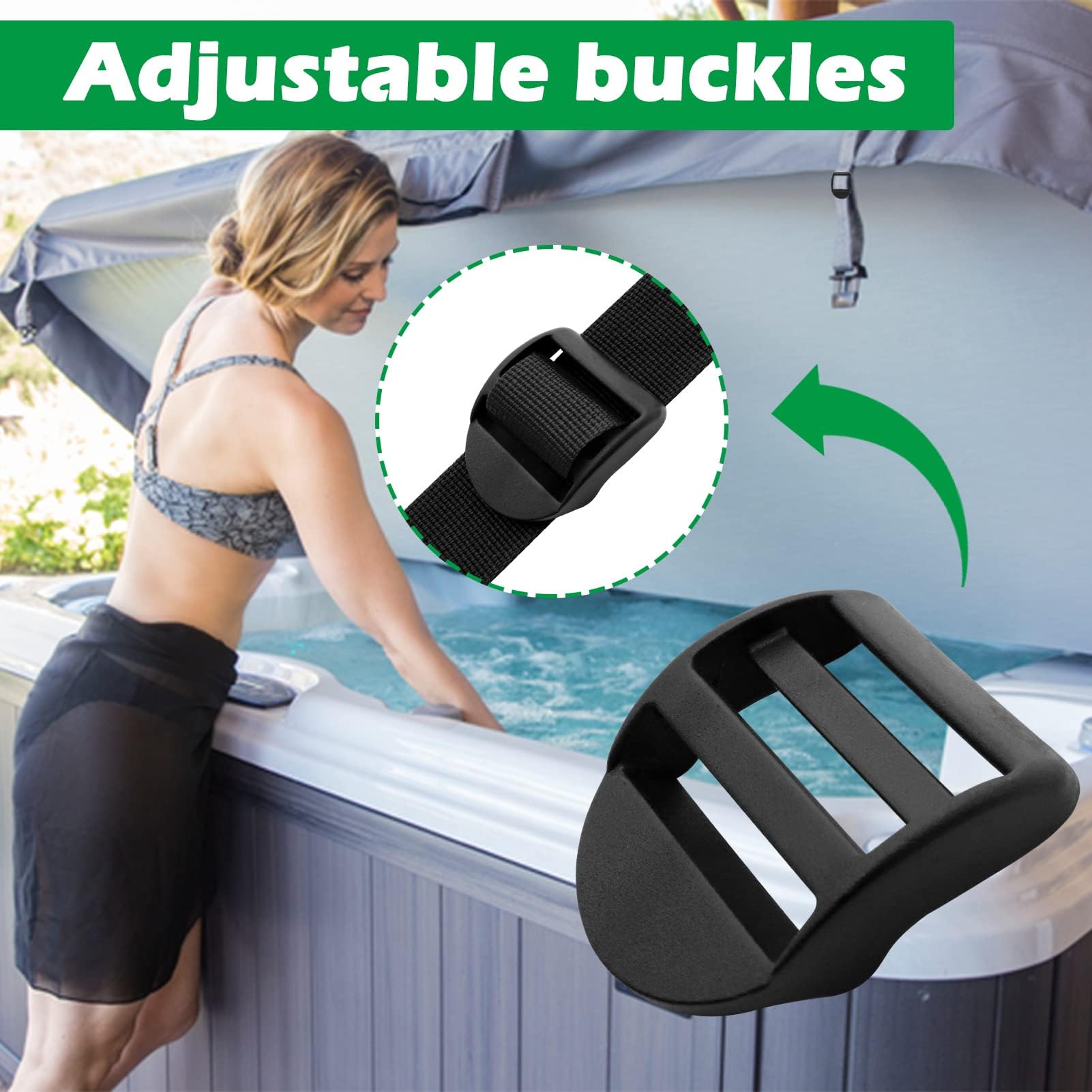 ZOMOFEW latch clip assembly on spa cover demonstrates easy installation