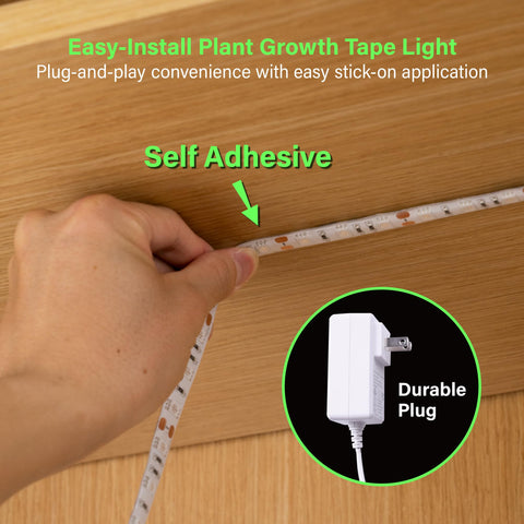 ZONE INDUSTRY CORP. Plug-in LED grow light tape ready for quick, wiring-free installation.