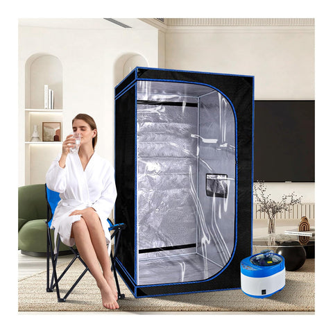 ZONEMEL full-size steam sauna, front view, ideal for private home spa sessions.