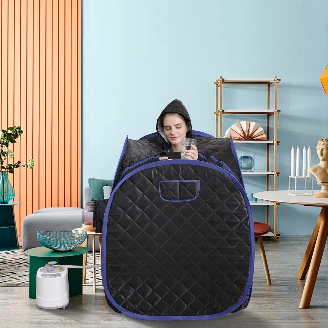 ZONEMEL sauna double-sided zipper improves access while you unwind