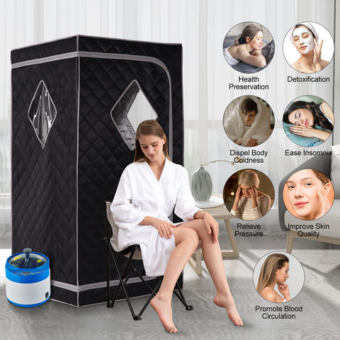 ZONEMEL three-window design for breathable sauna sessions