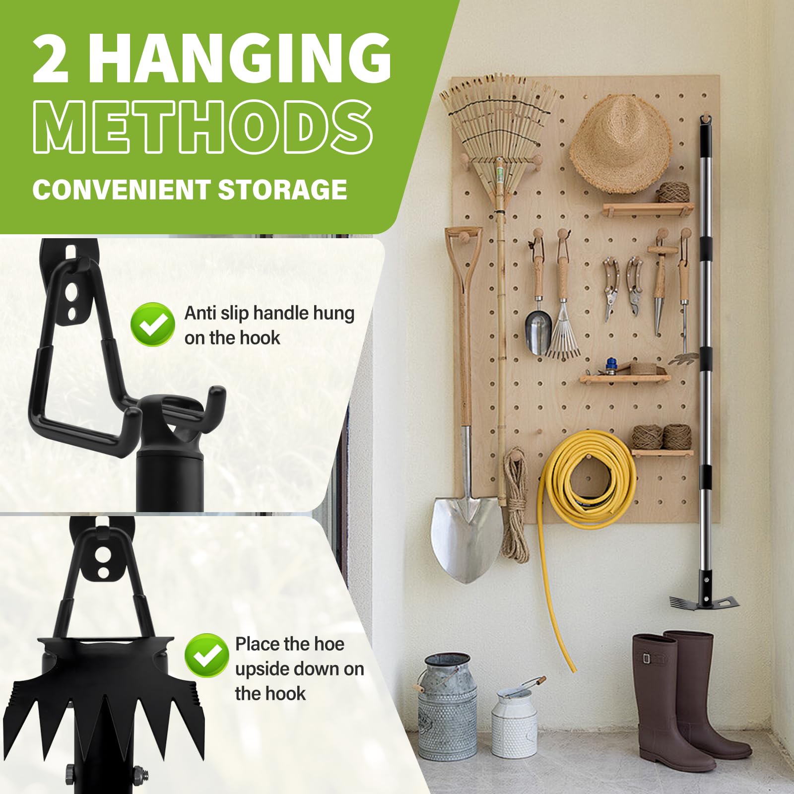 ZONEXCHIC wall mount hook included for compact tool storage