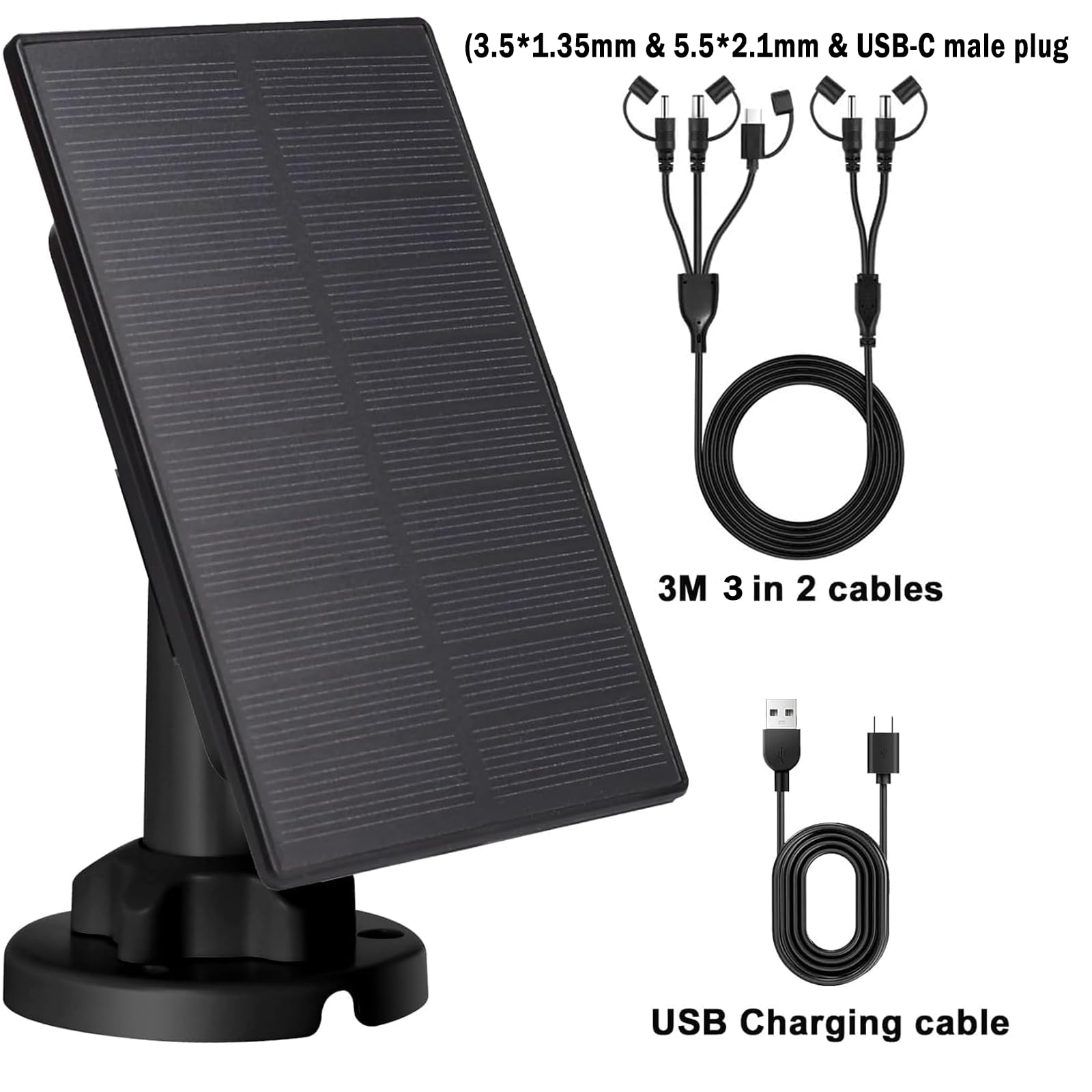Zonkasion USB-C port on solar panel for quick camera charging.