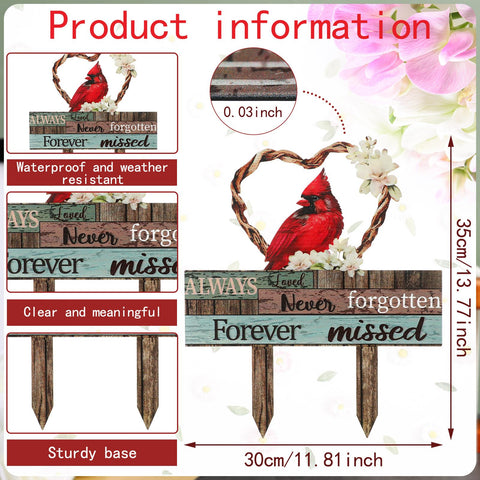 Zonon Cardinal Grave Decoration brown stake complements earthy tones while honoring loved ones.
