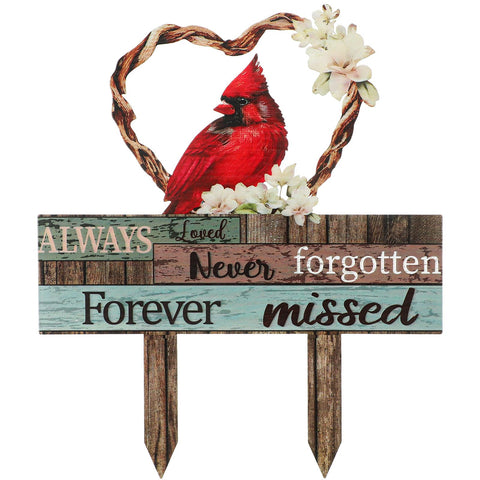 Zonon Cardinal Grave Decoration red stake adds a warm, lasting tribute in outdoor memorial spaces.