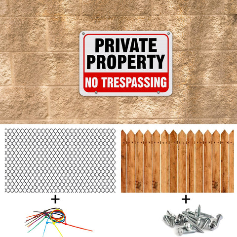 Zonon private property sign helps convey boundary rules clearly.