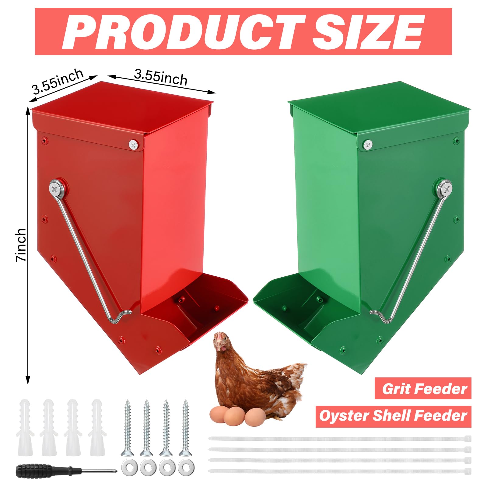 Zonon grit feeder mounted on coop wall, stable mineral access.