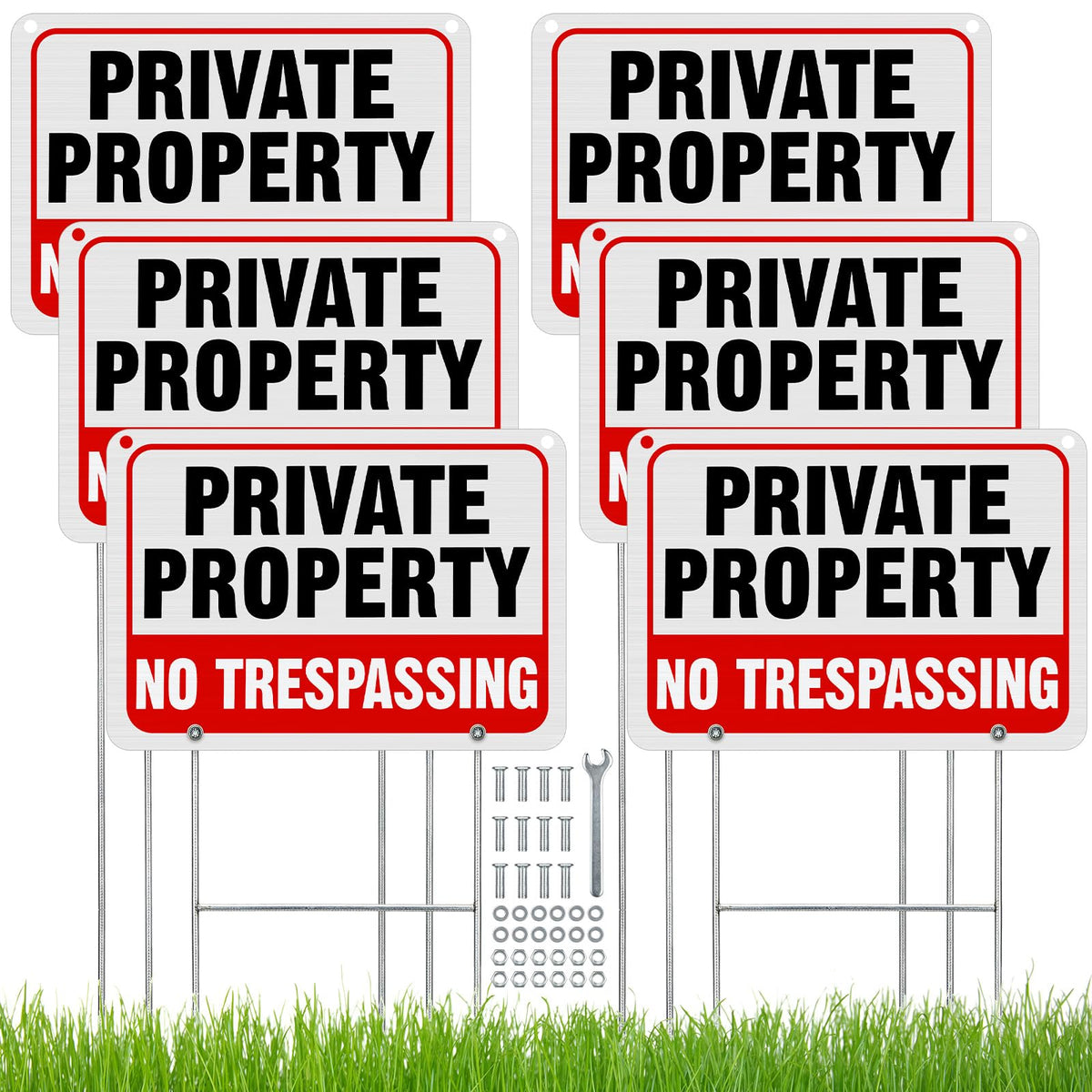 Zonon no trespassing sign with H stake for outdoor privacy.