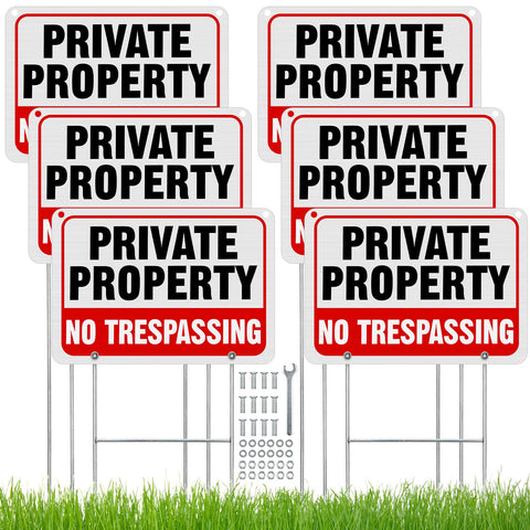 Zonon no trespassing sign with H stake for outdoor privacy.