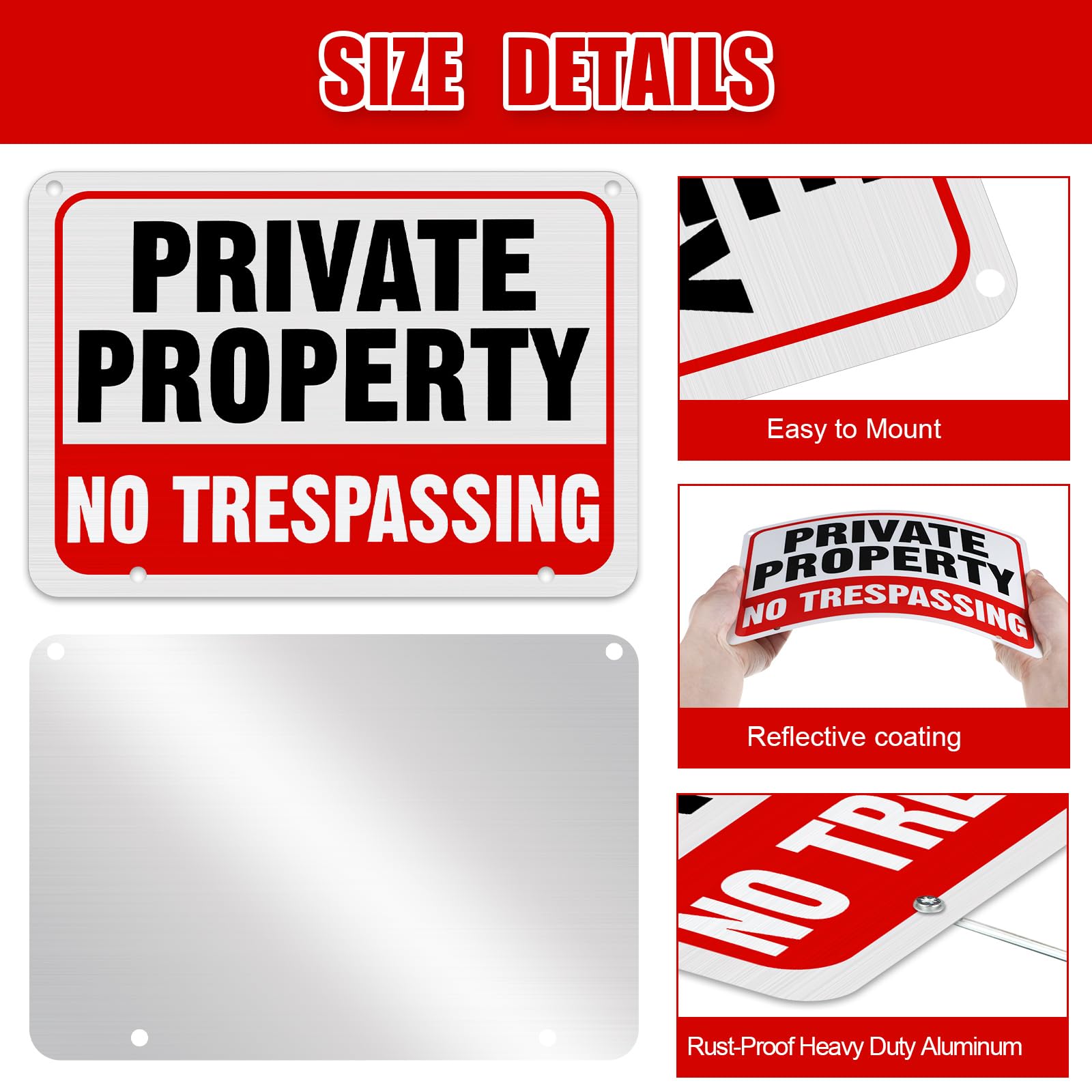 Zonon reflective metal sign improves daytime and nighttime visibility.