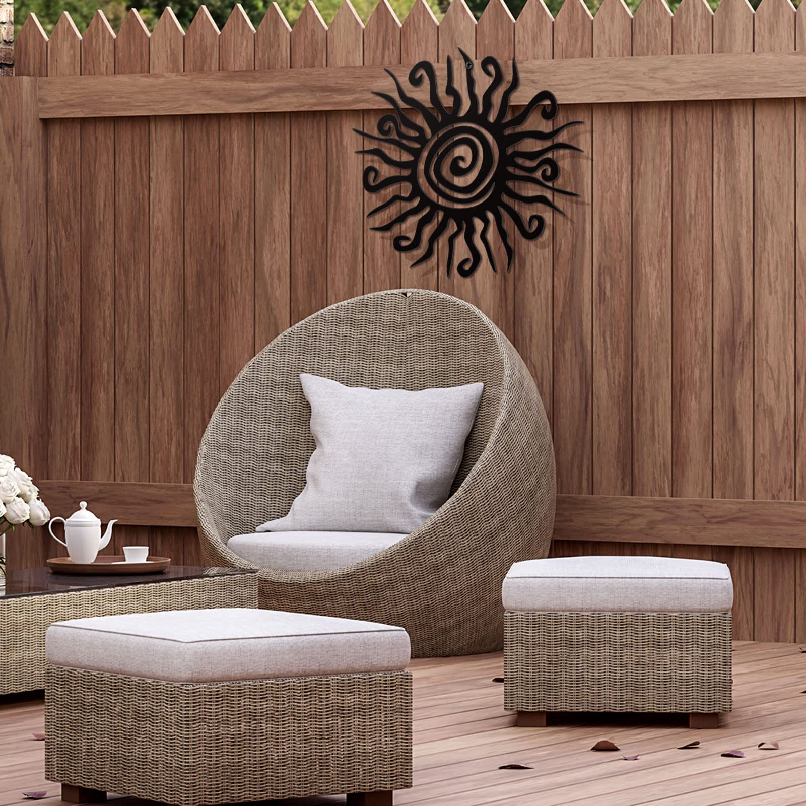 Zonon sun wall art suits living rooms or bedrooms with style.
