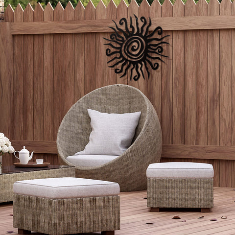 Zonon sun wall art suits living rooms or bedrooms with style.