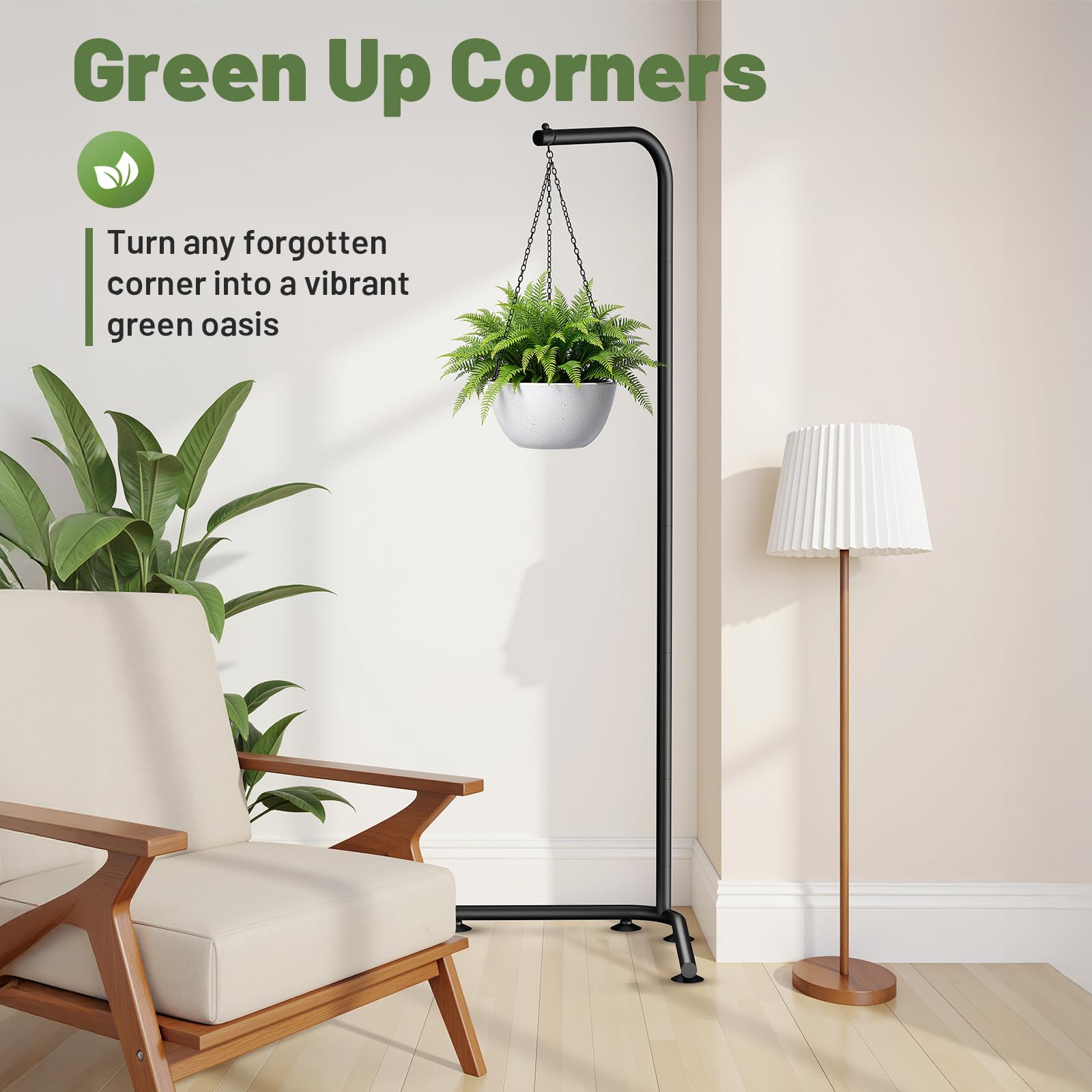 Zononoca corner plant holder fits tight spaces and adds vertical greenery