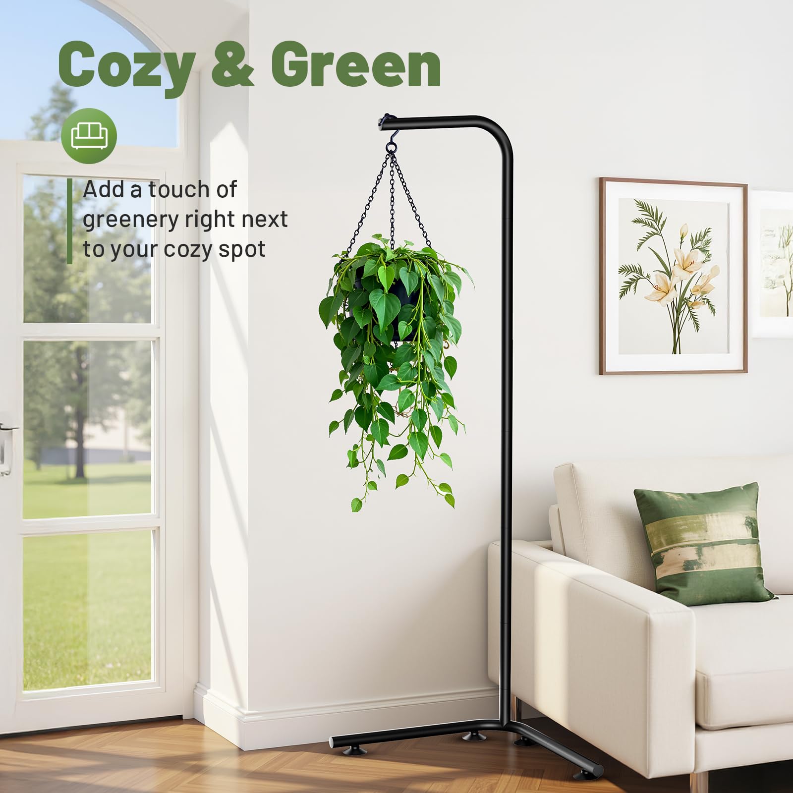 Zononoca metal standing plant hanger brings modern style to any room