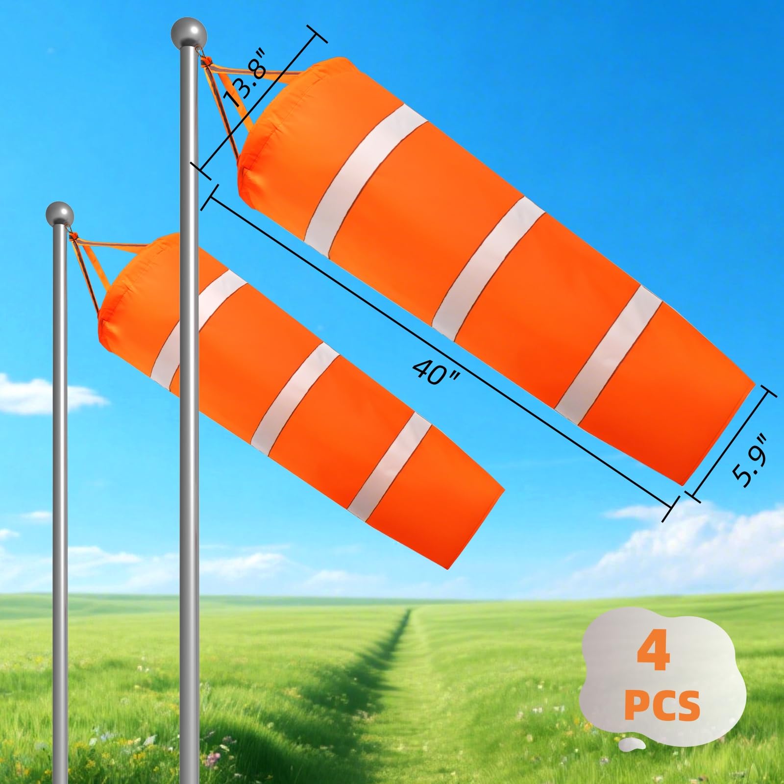 Swivel clip on ZOOFOX windsock for easy hanging on a high spot