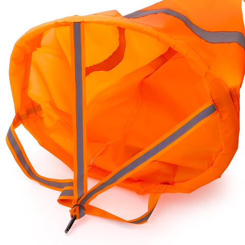 Windsock with stiff round hoop maintains shape for accurate wind indication