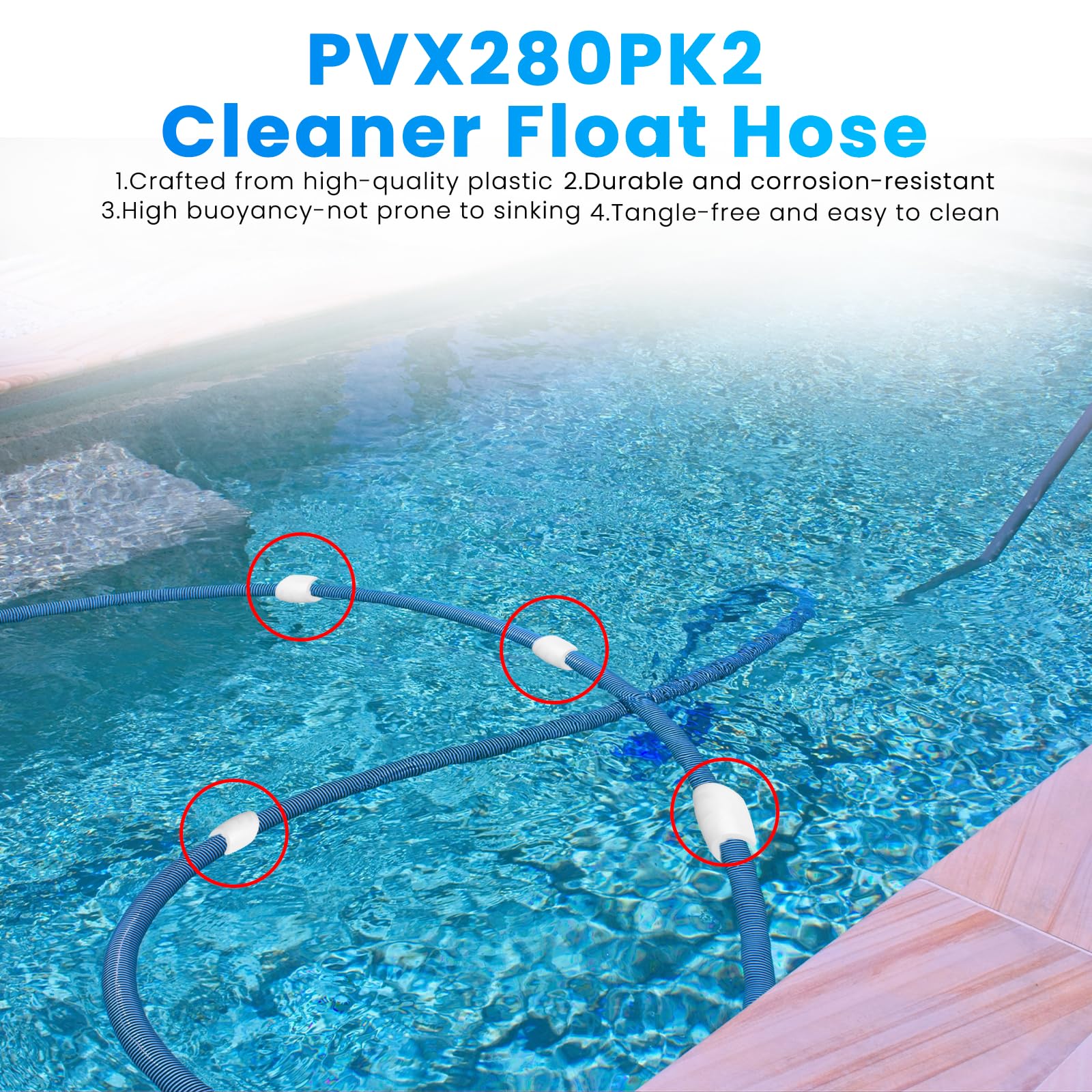 Zookpr PVX280PK2 four-pack ensures ready-to-use pool cleaning accessories.