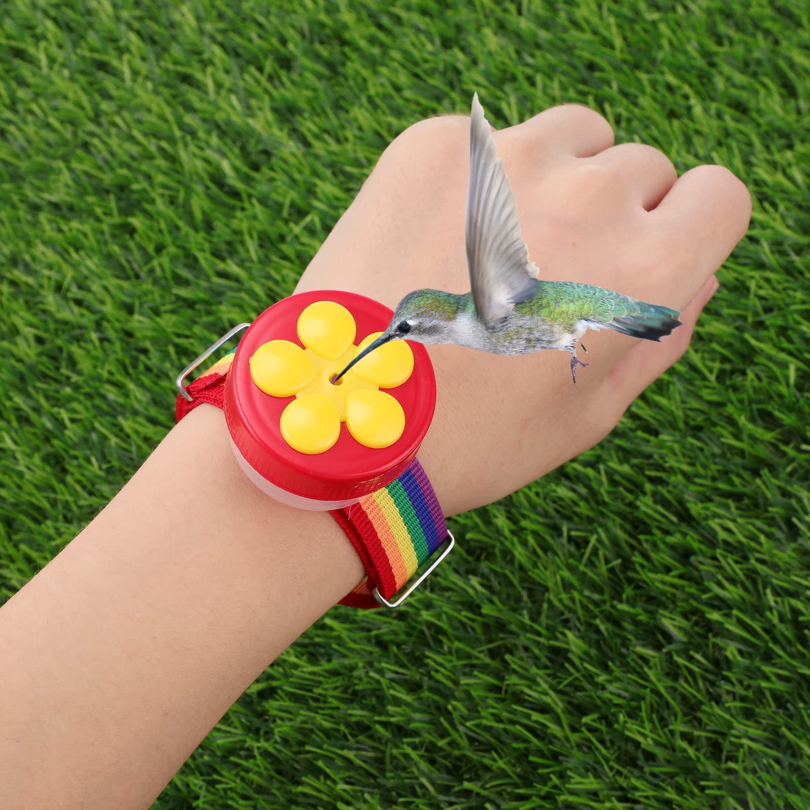 Zopeal hand feeder for outdoor use in garden or yard.