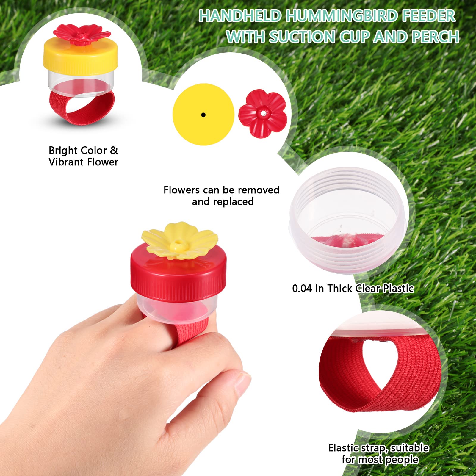 Zopeal hummingbird ring feeder in bright colors attracts visiting hummingbirds