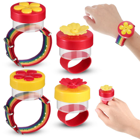 Zopeal hummingbird ring feeder with flower design attracts birds for close observation.