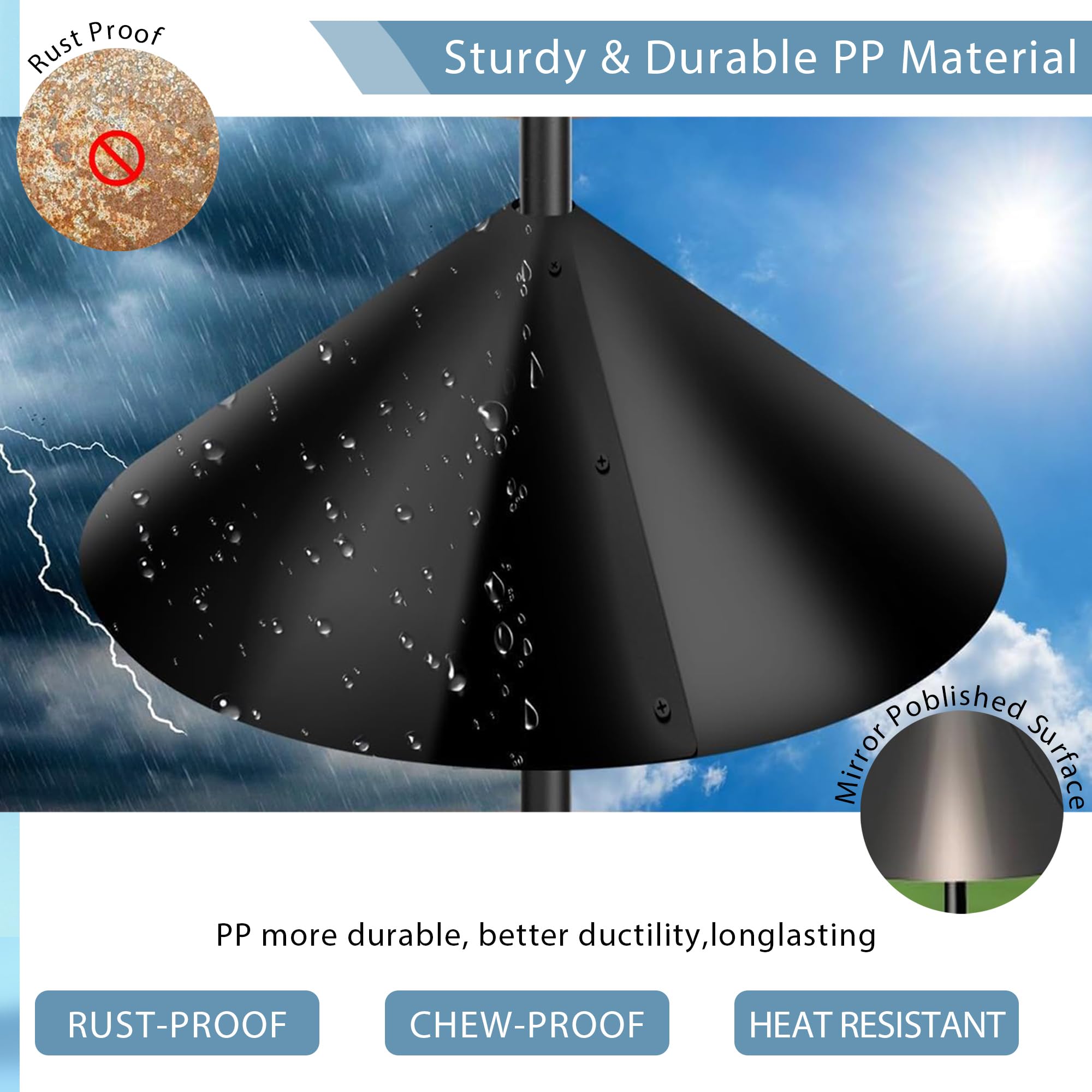 Close-up of Zopkrts Squirrel Baffle showing durable material for long-lasting use