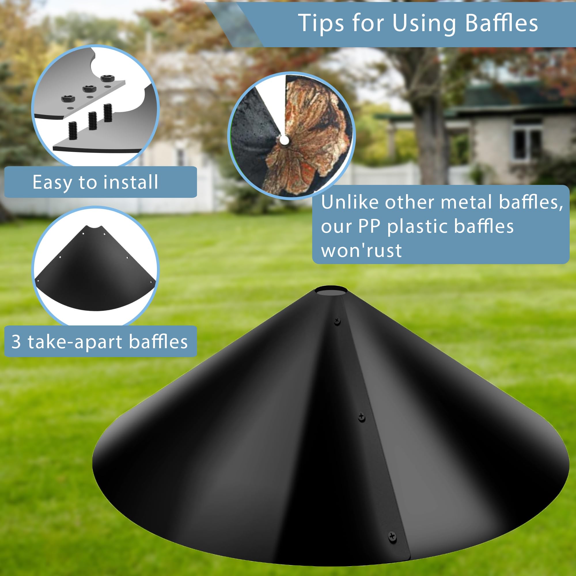 Zopkrts Squirrel Baffle design offers effective squirrel deterrence for feeders