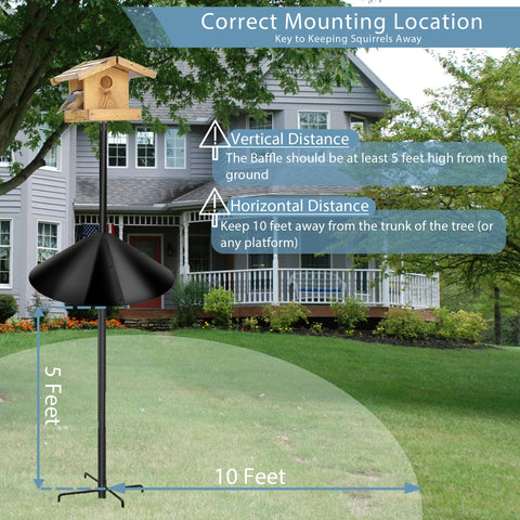 Zopkrts Squirrel Baffle demonstrates universal fit for various pole sizes