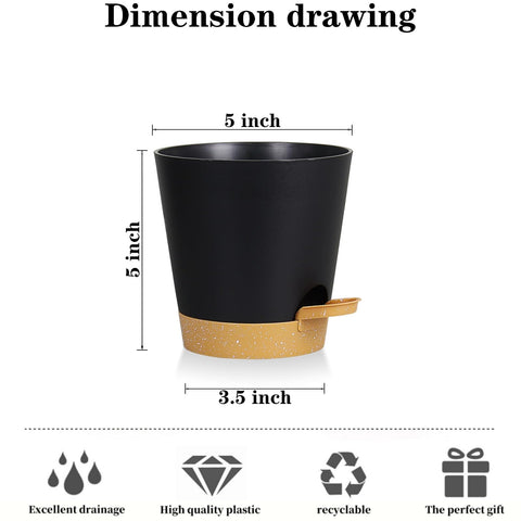 Close-up of drainage holes on Zople 5in self-watering pot supporting air flow