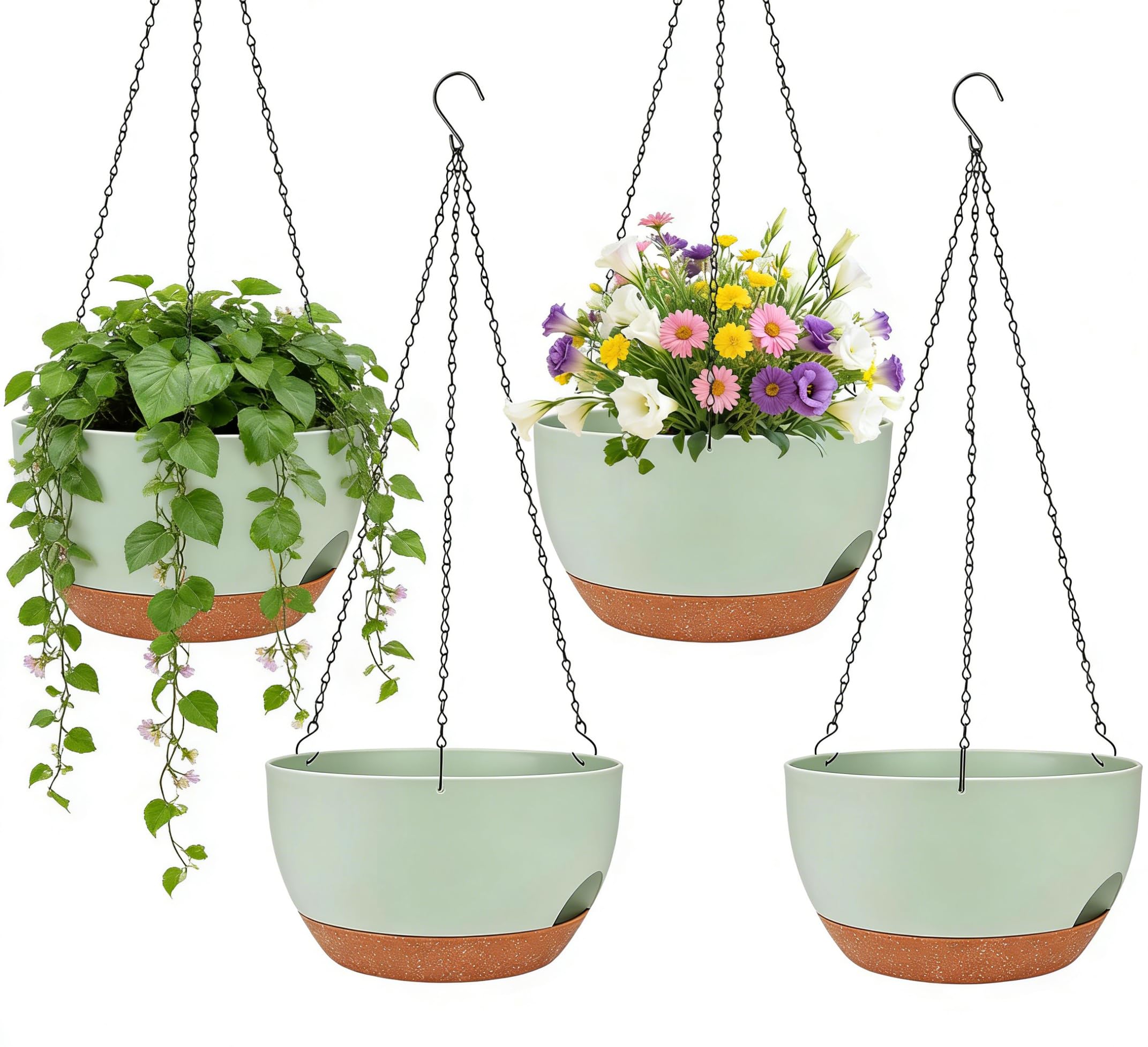 Zople 8-inch self-watering planter set assembly for cohesive indoor-outdoor display