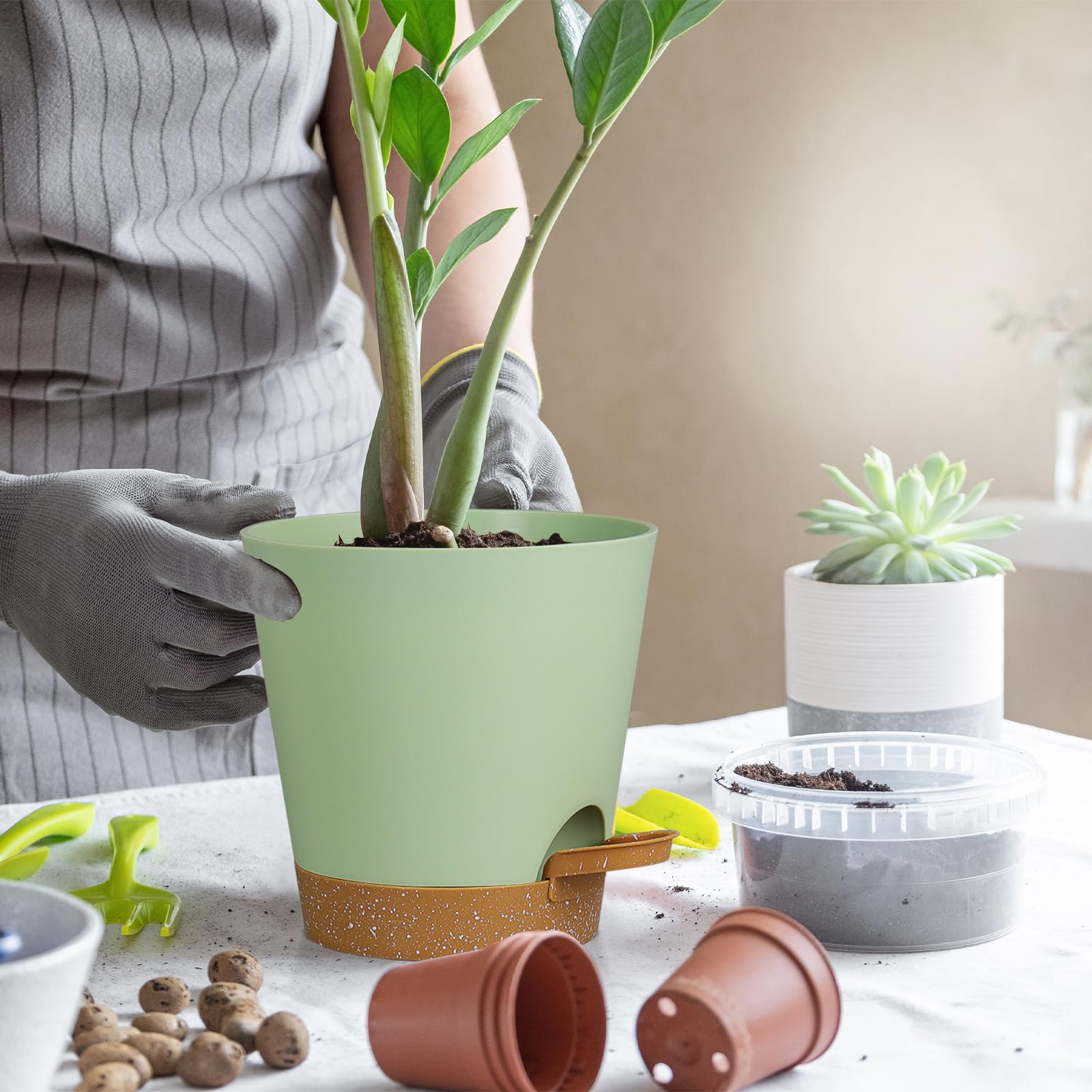Zople matte-finish planter blending with kitchen and living spaces