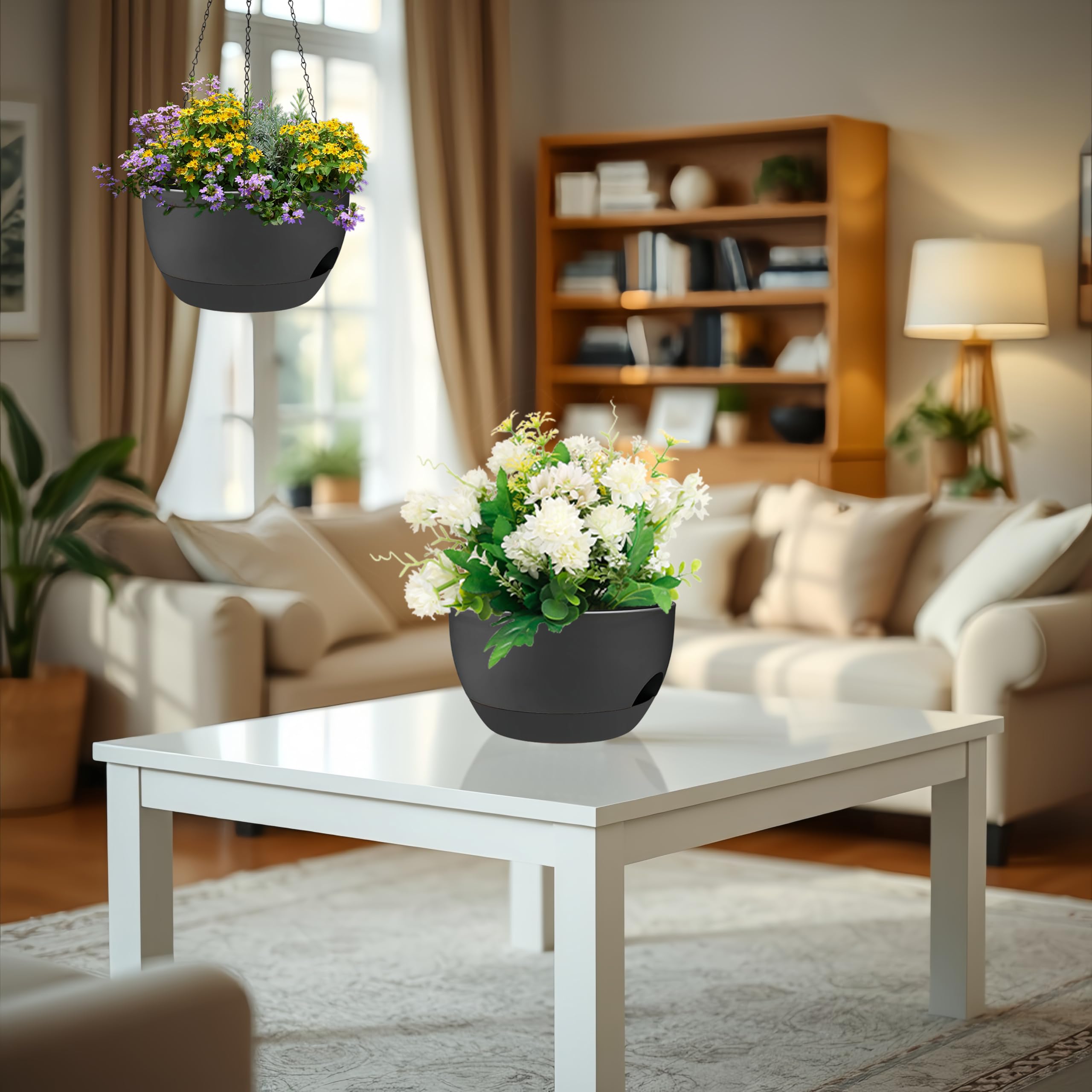Zople two-pack provides value for balconies, patios, and indoor decor.