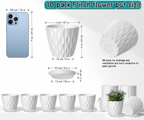 Zople stackable nursery planter 5-inch for space-saving arrangements