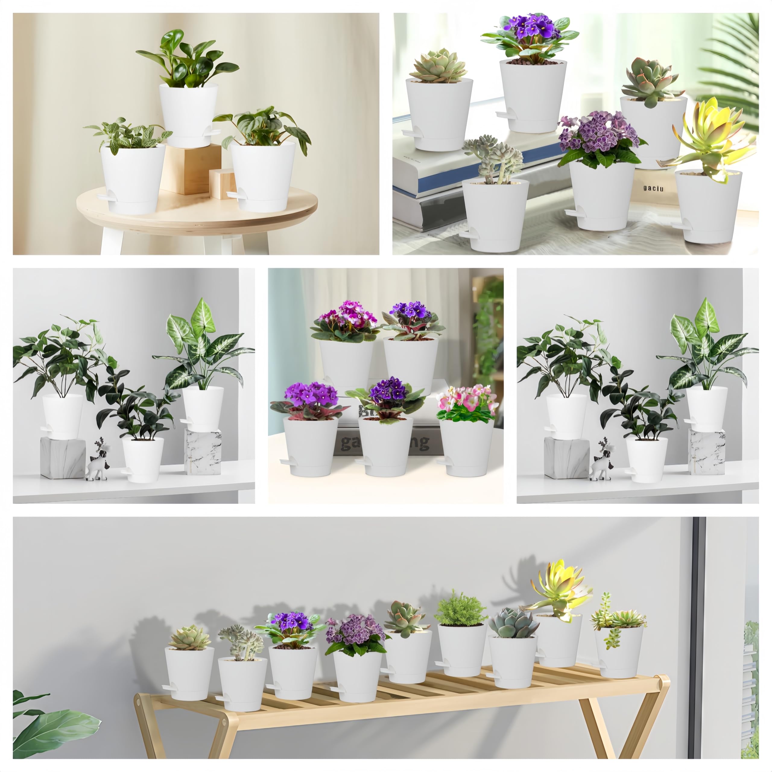 Zople white minimalist planter blends with home or office décor and lightens spaces