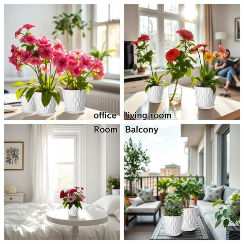 Zople white plastic pot complements decor while remaining lightweight