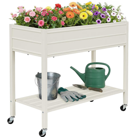 ZORMY 32-inch tall raised bed with wheels for easy mobility in small spaces.