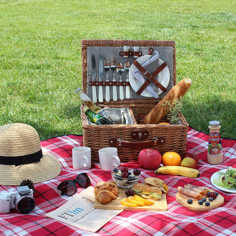 ZORMY picnic basket with PU handle for easy carrying
