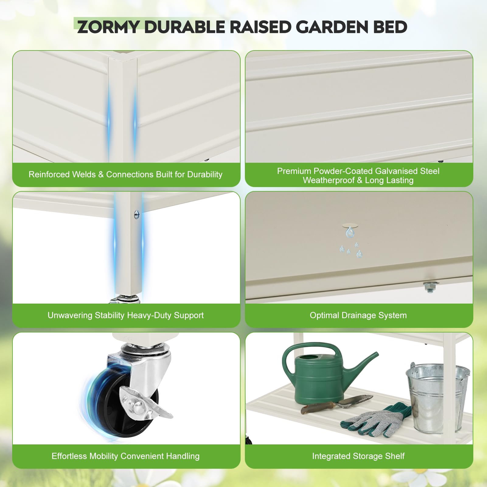 ZORMY ready-to-assemble garden bed for quick setup indoors or outdoors.