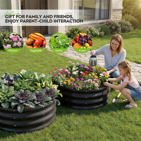 ZORMY open-bottom raised bed outdoors ready for planting vegetables and fruits