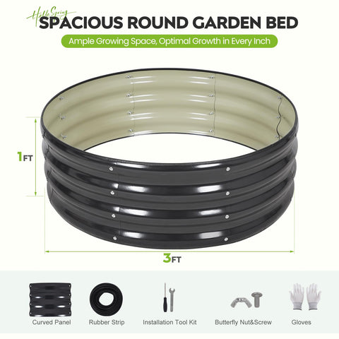 ZORMY round raised bed side view highlights space‑efficient circular design