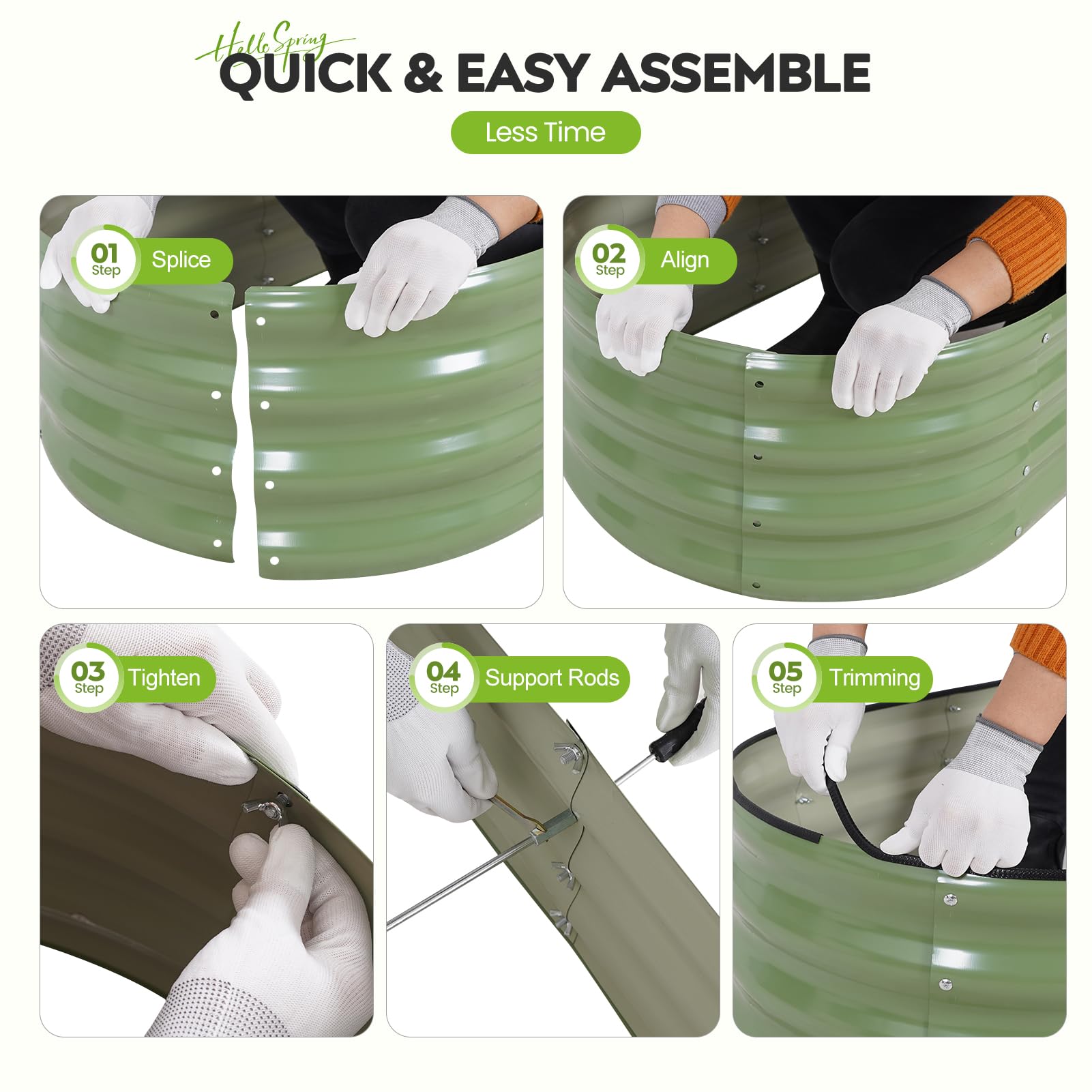 ZORMY rust-resistant coating protects the garden bed in outdoor use.