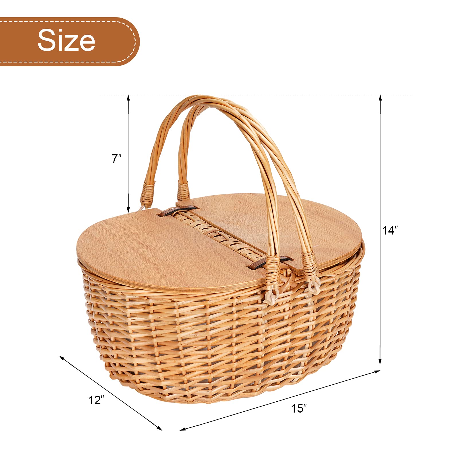 ZORMY natural willow basket is durable and great for family outings.