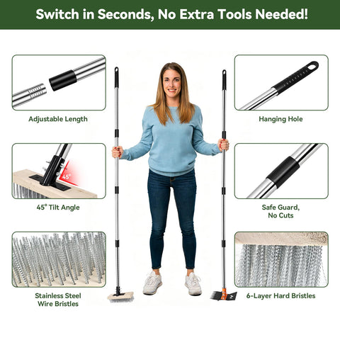 ZORSHUY adjustable telescoping handle reduces back strain during tasks.