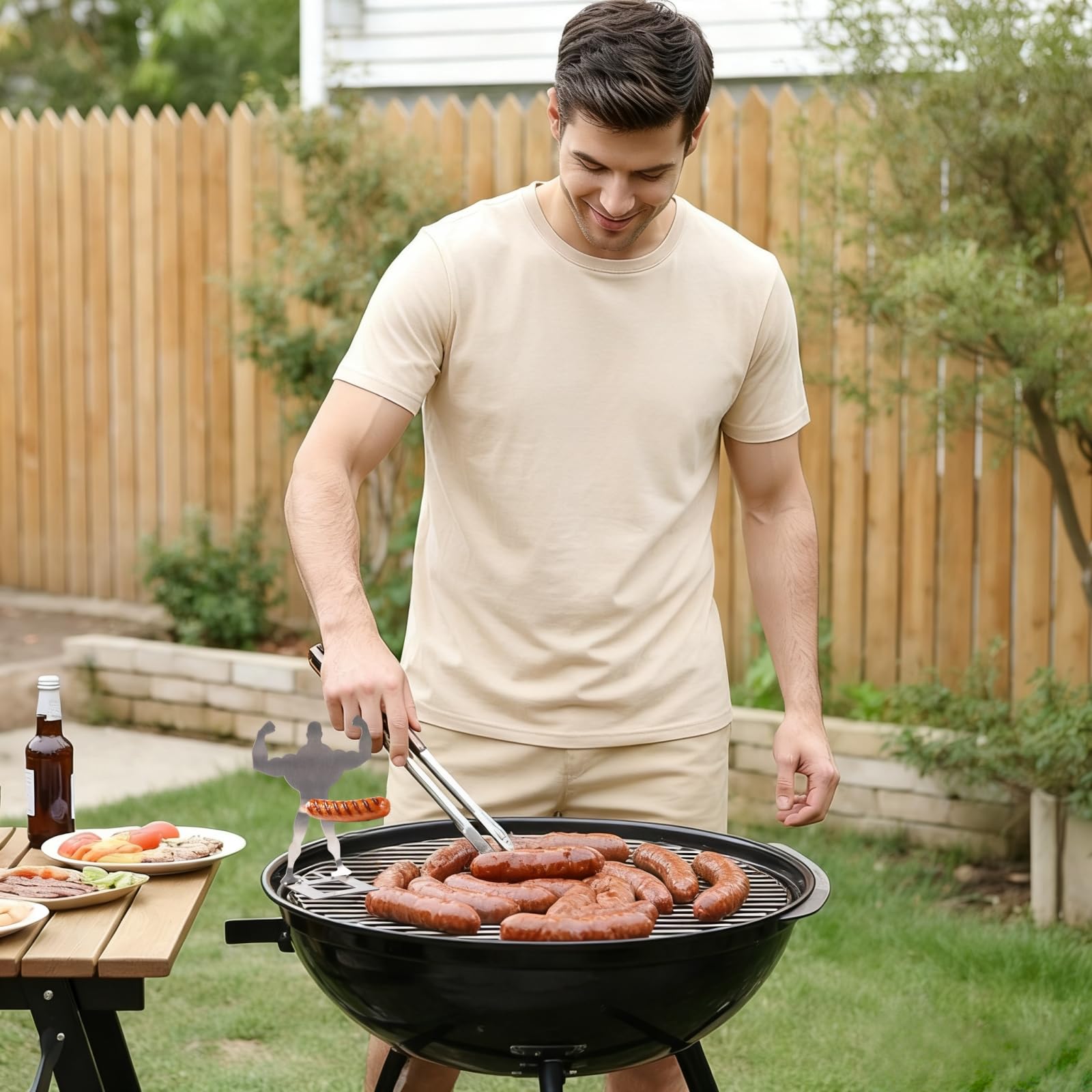 Zorythm stainless-steel hot dog stand keeps sausages upright for even cooking.