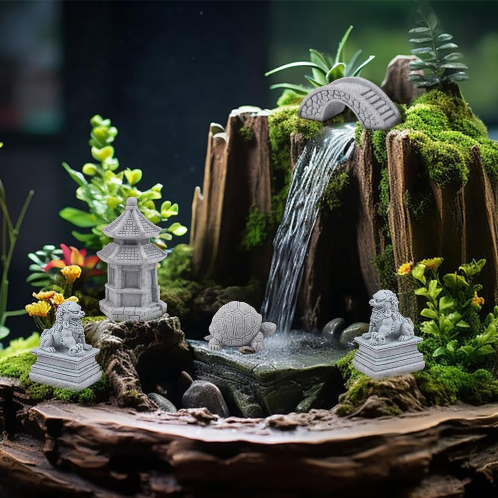 ZORZA north lions figurines brighten fairy garden scenes