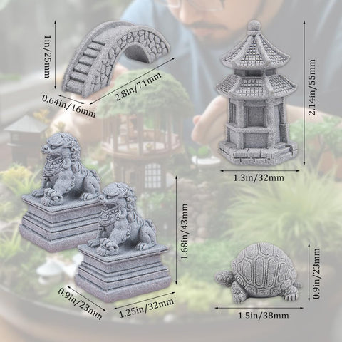 ZORZA wise turtle figurine adds calm detail to mini landscapes