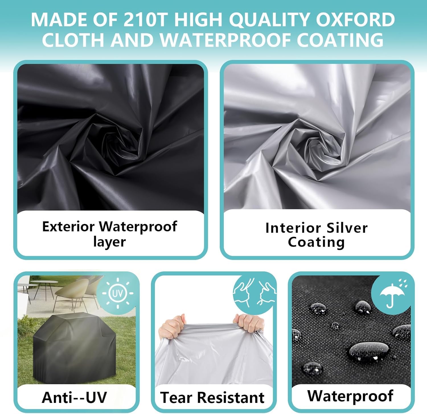 ZOTUEN grill cover UV-coating resists fading under harsh sun.
