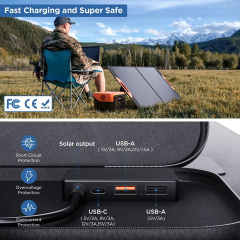 ZOUPW built-in USB controller charges devices directly in sunlight