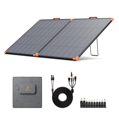 ZOUPW 180W solar panel foldable design for quick camping setup and energy.