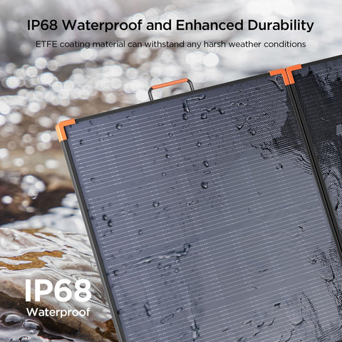ZOUPW 180W solar panel folds magnetically for fast setup.